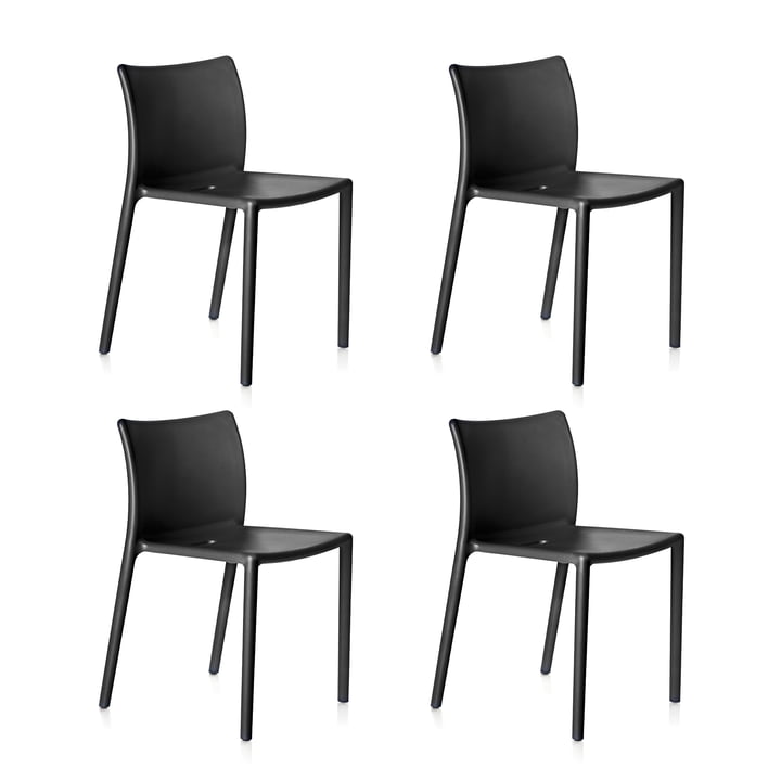 Magis - Air Chair Outdoor Stuhl, schwarz matt (4-er Set)
