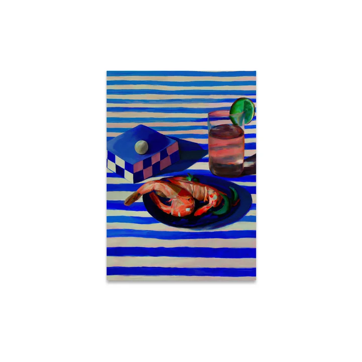 Shrimp Stripes Poster, 30 x 40 cm von Paper Collective