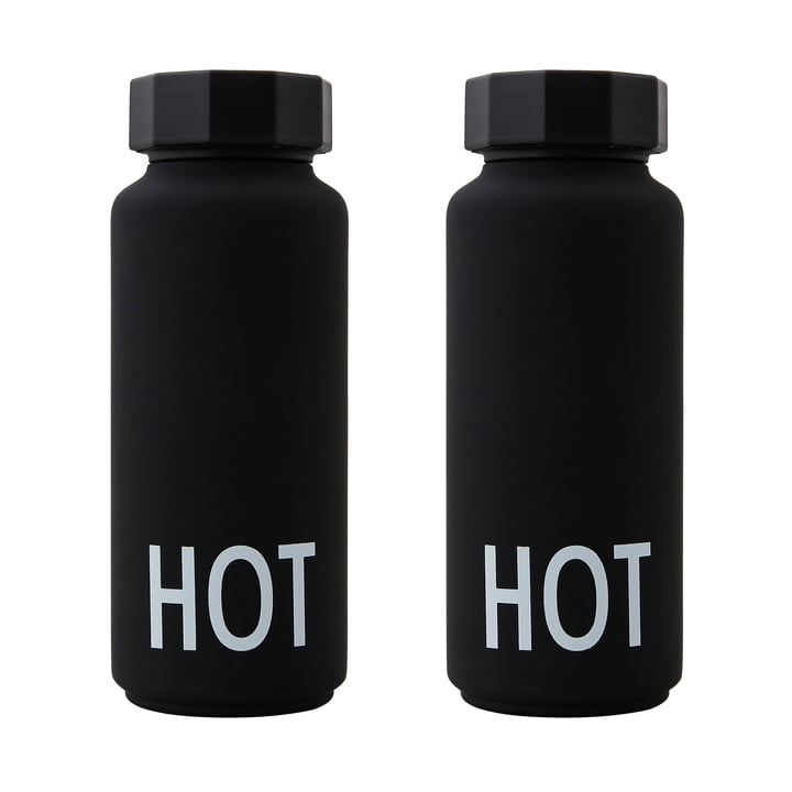 Design Letters - AJ Thermosflasche Hot & Cold 0,5 l, Hot / schwarz + AJ Thermosflasche Hot & Cold 0,5 l, Hot / schwarz GRATIS