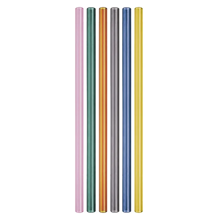 Glastrinkhalme von Remember in der Ausführung mehrfarbig (6er-Set)