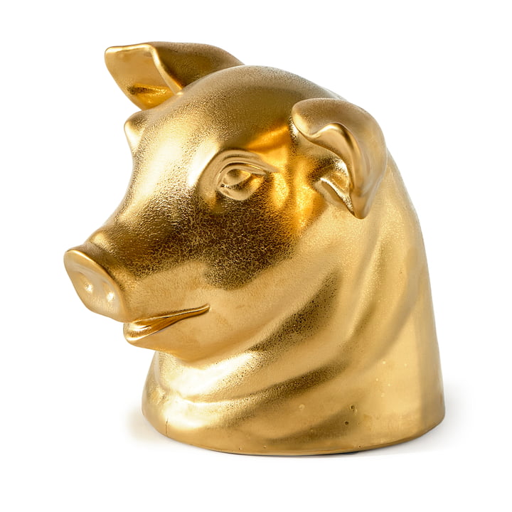 Pols Potten - Don't Eat Me, Save Me Pig Spardose, gold