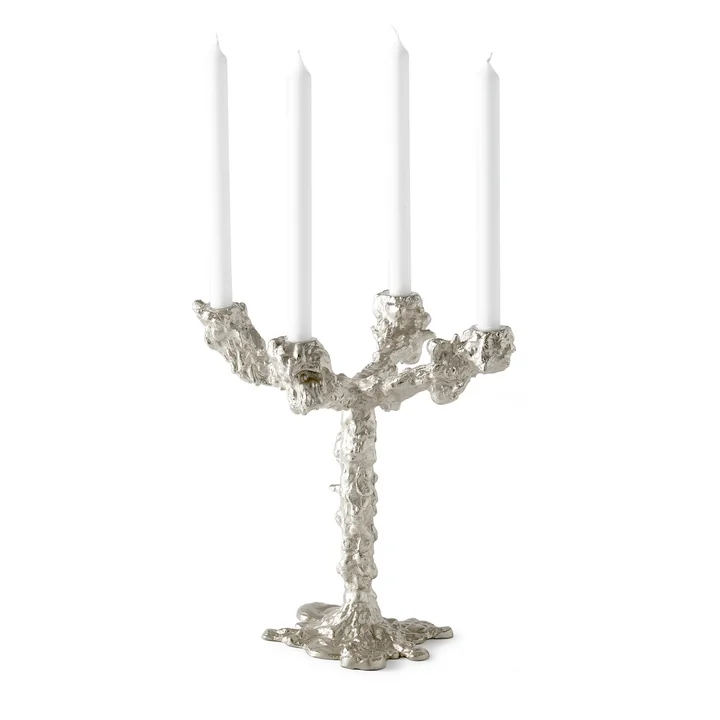 POLSPOTTEN - Drip Kerzenständer, 4-armig, silber