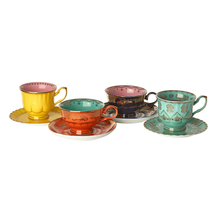 Pols Potten - Grandpa Tasse mit Untertasse, mehrfarbig (4er-Set)