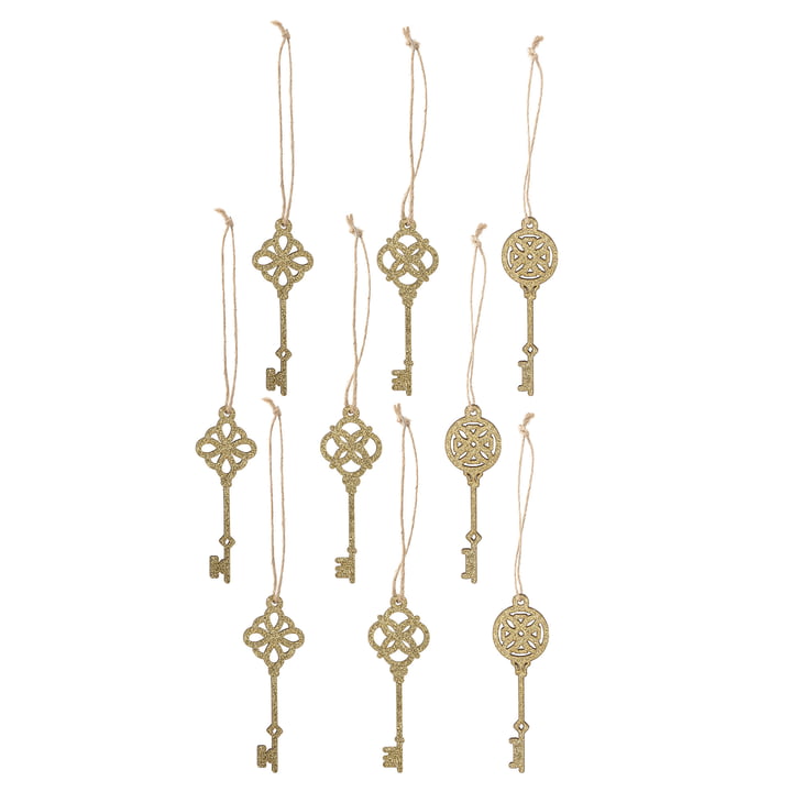 Bloomingville - Kaley Ornament, gold (9-tlg.)