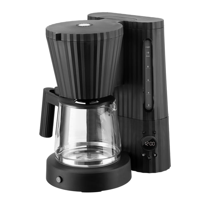 Plissé Filterkaffeemaschine von Alessi in der Farbe schwarz