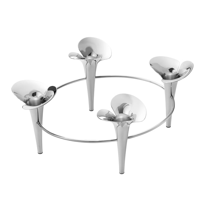 Bloom Botanica Kerzenhalter, Edelstahl von Georg Jensen