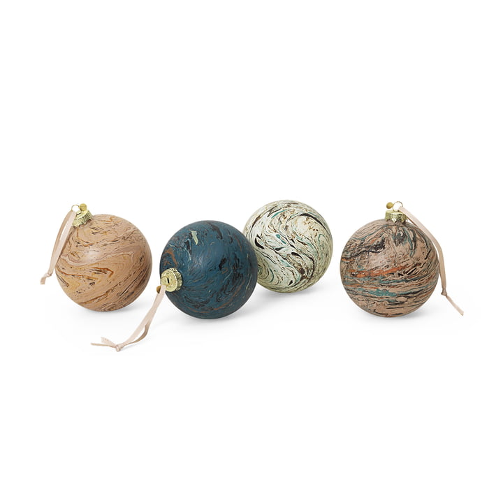 Marble Weihnachtskugel von ferm Living