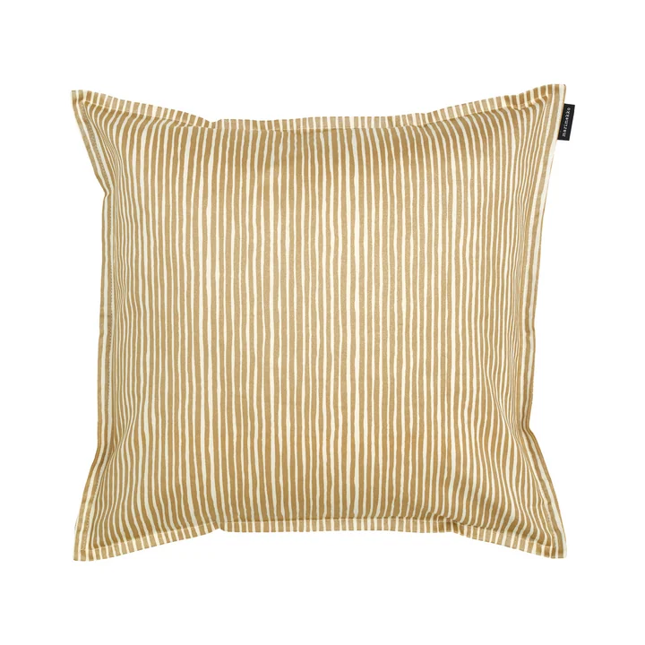 Marimekko - Varvunraita Kissenbezug, 50 x 50 cm, naturweiß / gold 