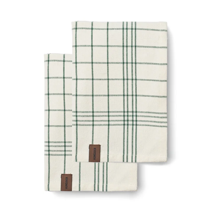 Geschirrtuch aus Biobaumwolle, 45 x 70 cm, gestreift / green (2er-Set) von Humdakin