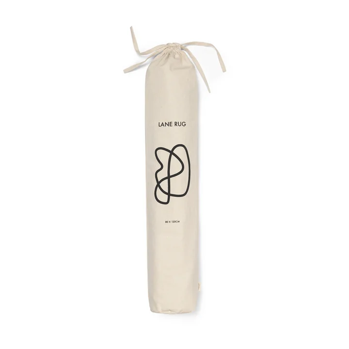 Ferm Living - Lane Teppich, 70 x 105 cm, off-white / chocolate