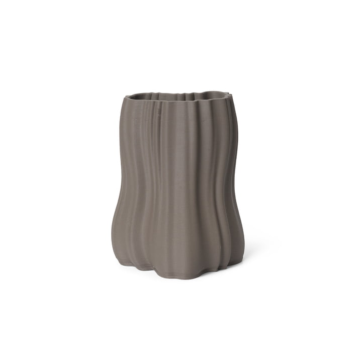 Moire Vase, H 20 cm, anthracite von ferm Living