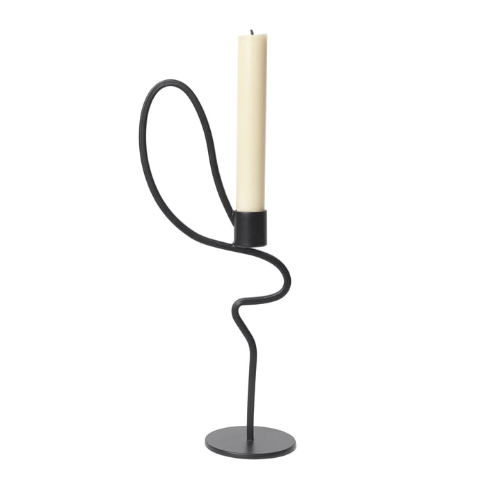 Valse Kerzenständer hoch, schwarz von Ferm Living