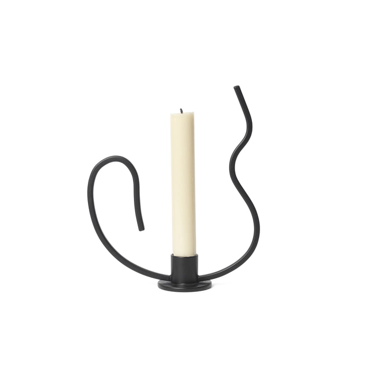 Valse Kerzenständer niedrig, schwarz von Ferm Living