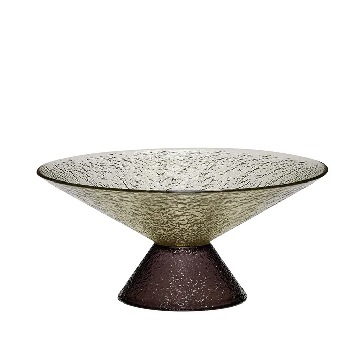 Hübsch Interior - Bonbon Schale, large, Glas, grün / braun