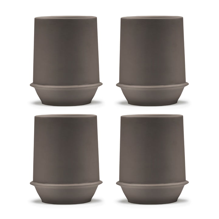 Serax - Dune Becher by Kelly Wearstler, Slate / braun (4er-Set)