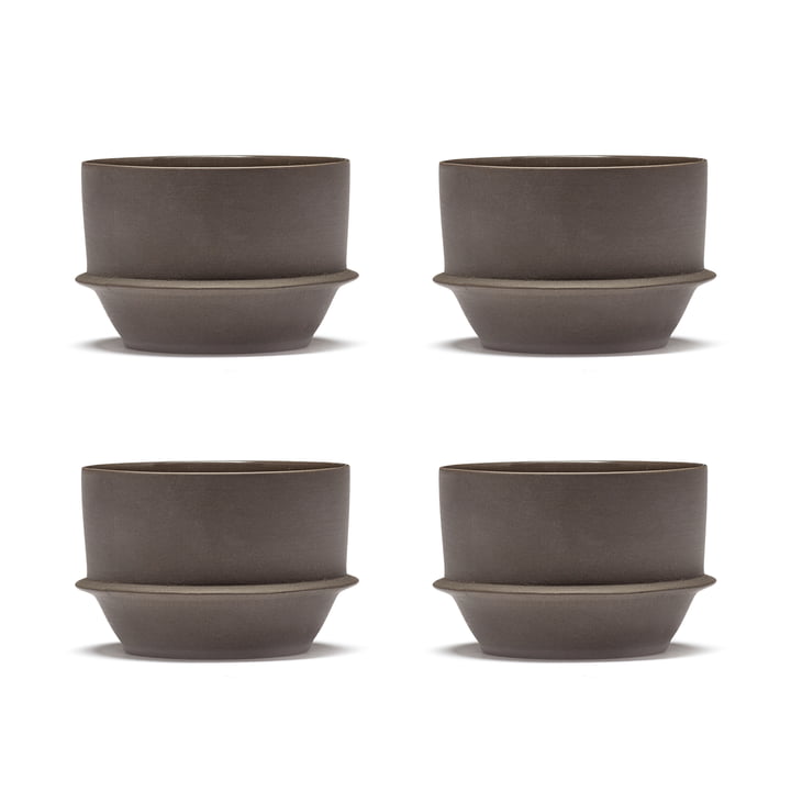 Serax - Dune Kaffeetasse by Kelly Wearstler, Slate / braun (4er-Set)