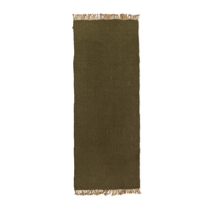 Ferm Living - Block Runner, 80 x 200 cm, olive / natur