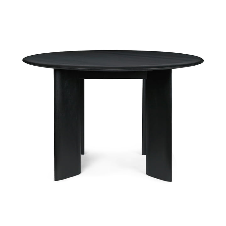 ferm Living - Bevel Tisch, Ø 117 x H 73 cm, Buche schwarz geölt