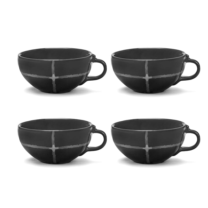 Zuma Kaffeetasse by Kelly Wearstler, Pacific / grau (4er-Set) von Serax