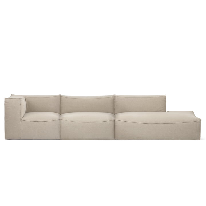 ferm Living - Catena Modular, 4-Sitzer Sofa Open End Right, natur (Rich Linen)