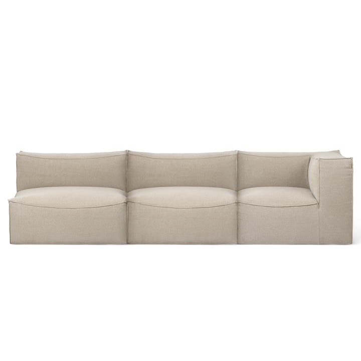 ferm Living - Catena Modular 3-Sitzer Sofa mit Armlehne rechts, natur (Rich Linen)