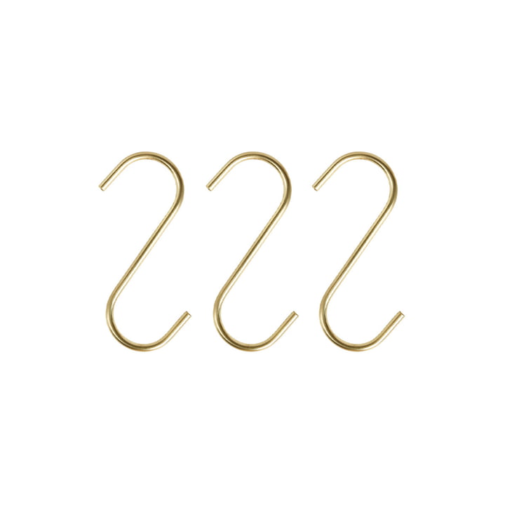 OYOY - Pieni S Haken, brass (3er-Set)
