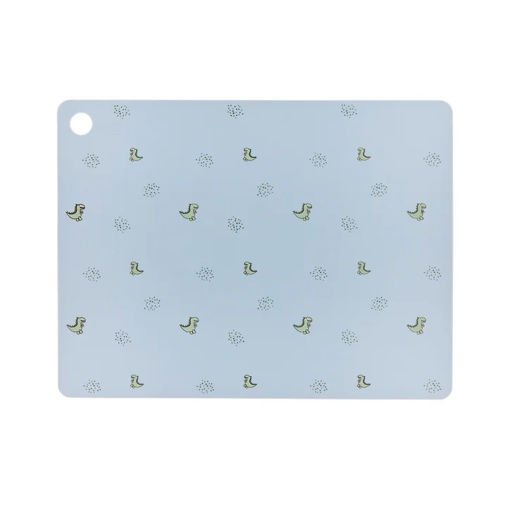 OYOY - Platzset Dino, Theo, 45 x 34 cm, pale blue