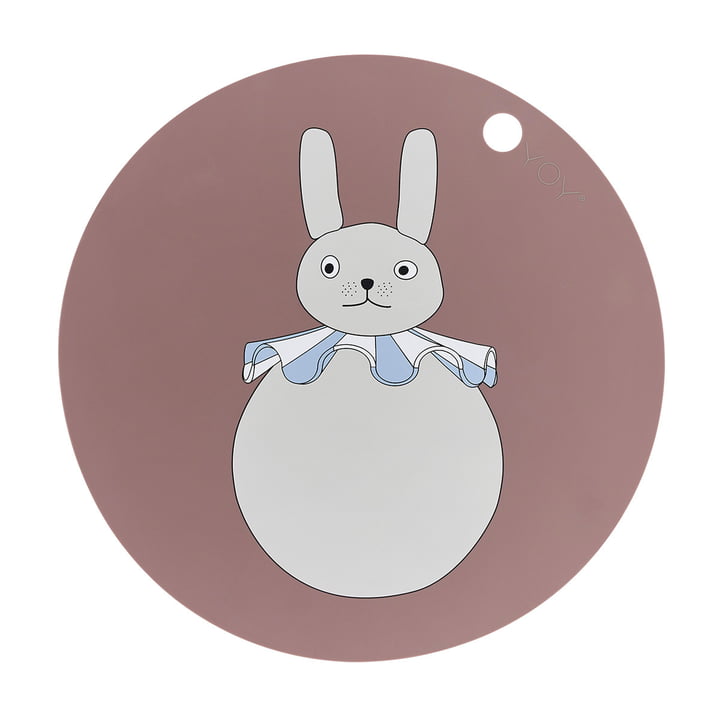 OYOY - Platzset PomPom, Hase, ⌀ 39 cm, clay