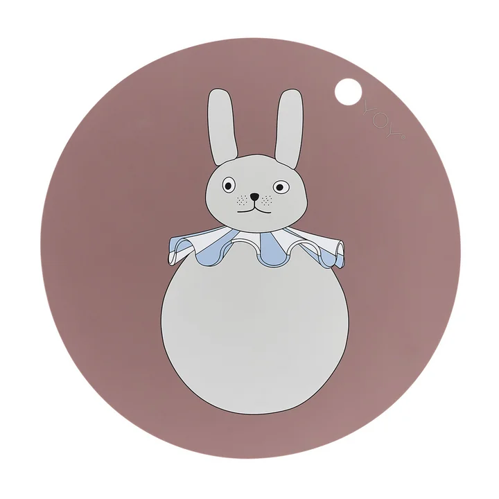 OYOY - Platzset PomPom, Hase, ⌀ 39 cm, clay