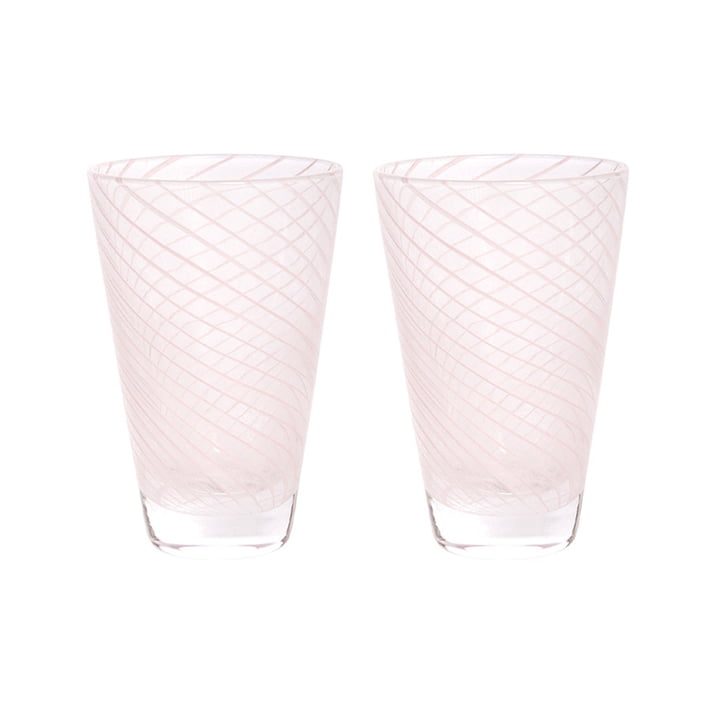 OYOY - Yuka Swirl Trinkglas, rose (2er-Set)