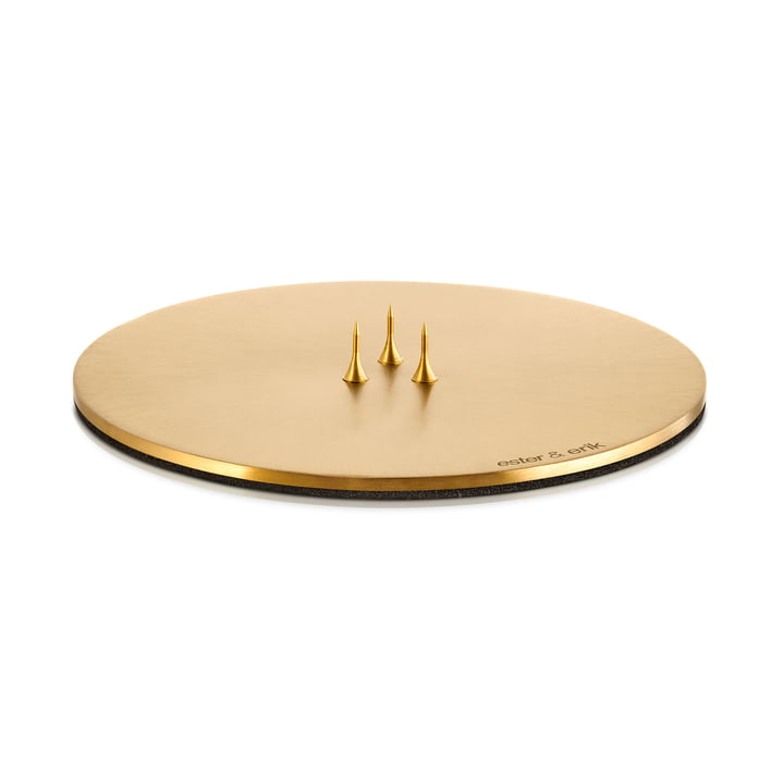 ester & erik - Kerzenteller, ⌀ 12 cm, gold / matt