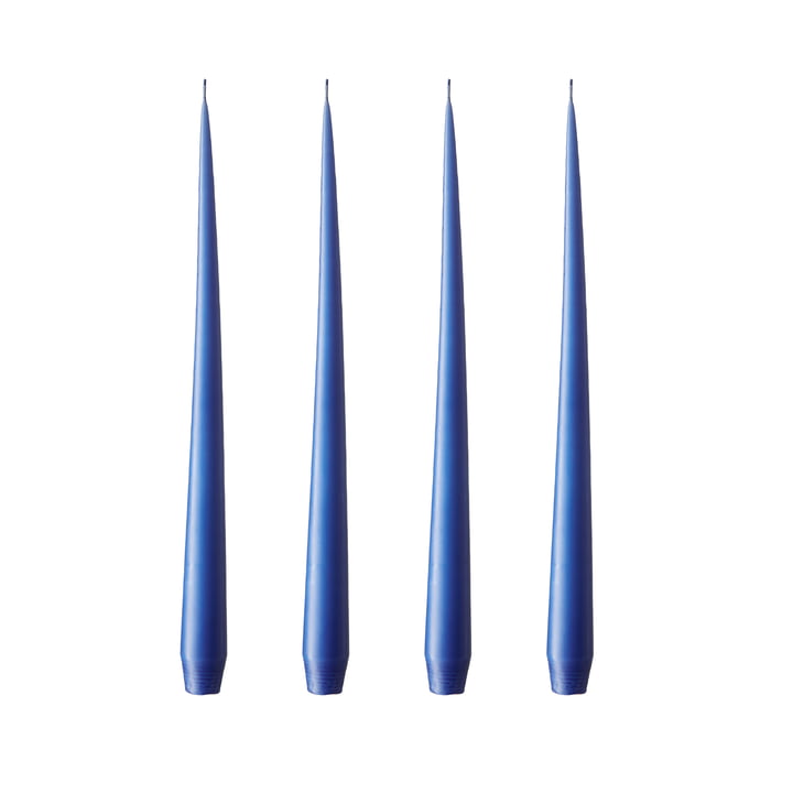 ester & erik - Spitzkerze, 24 cm, No. 48, cornflower / matt (4er-Set)