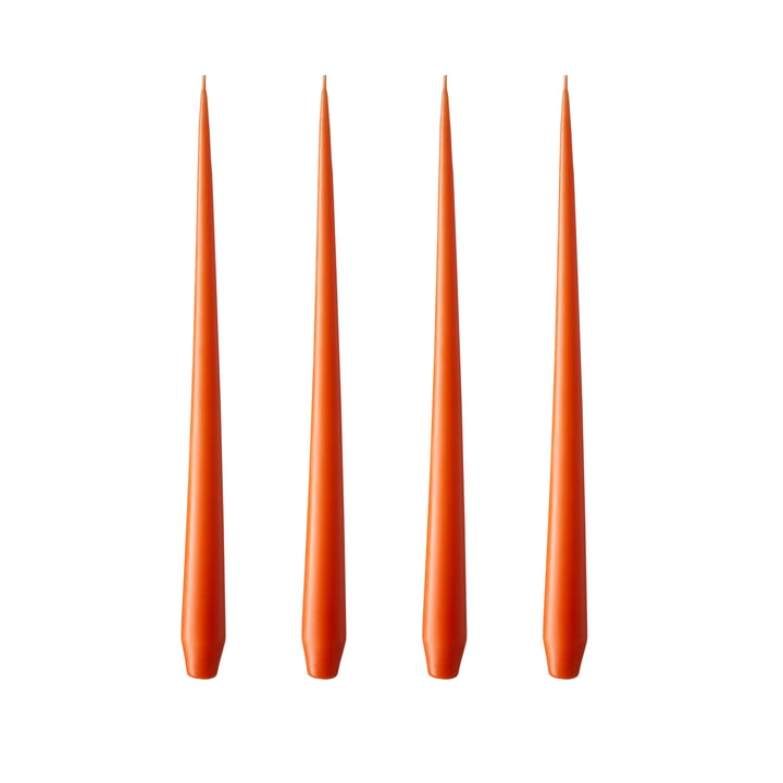 ester & erik - Spitzkerze, 24 cm, No. 16/2, vivid orange / matt (4er-Set)