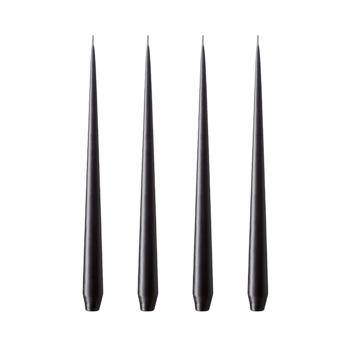 ester & erik - Spitzkerze, 24 cm, No. 75, raw black / matt (4er-Set)