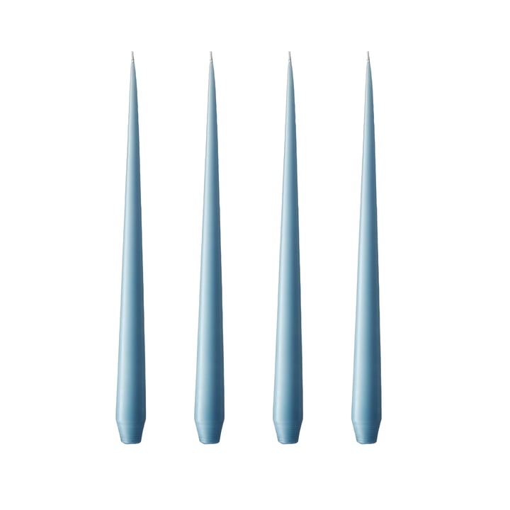 ester & erik - Spitzkerze, 24 cm, No. 37, moon blue / matt (4er-Set)