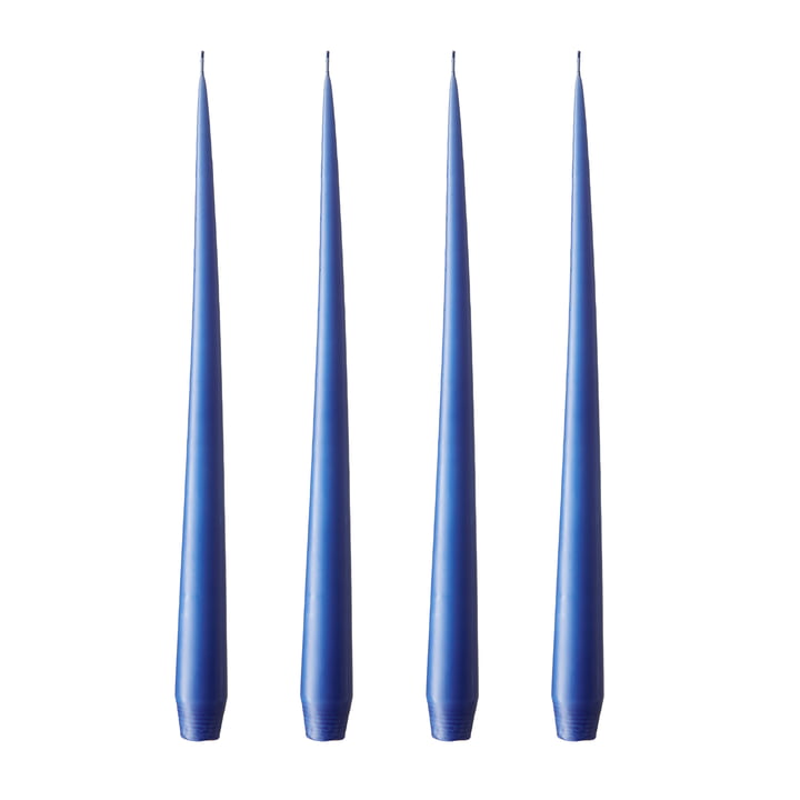 ester & erik - Peitschenkerze, 32 cm, No. 48, cornflower / matt (4er-Set)