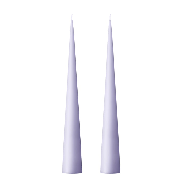 ester & erik - Kegelkerze, 37 cm, No. 12, airy violet / matt (2er-Set)