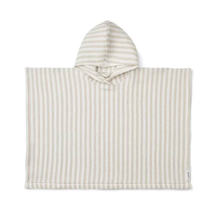 Paco Badeponcho, gestreift, crisp white / sandy von LIEWOOD
