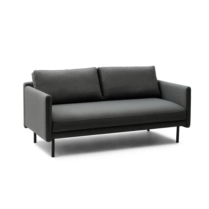 Rar 2-Sitzer Sofa, schwarz / Re-Born dark grey von Normann Copenhagen