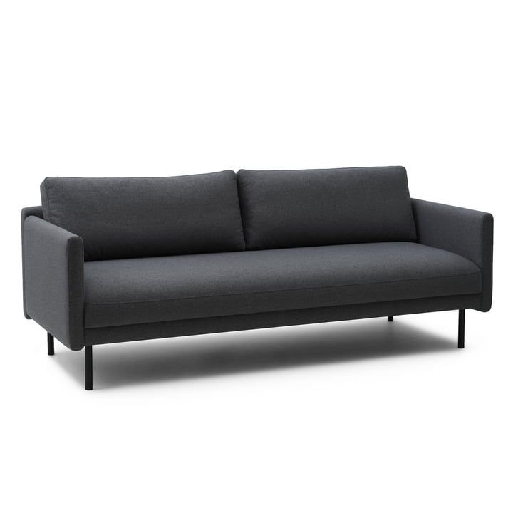 Rar 3-Sitzer Sofa, schwarz / Re-Born dark grey von Normann Copenhagen