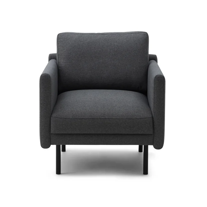 Rar Sessel, schwarz / Re-Born dark grey von Normann Copenhagen