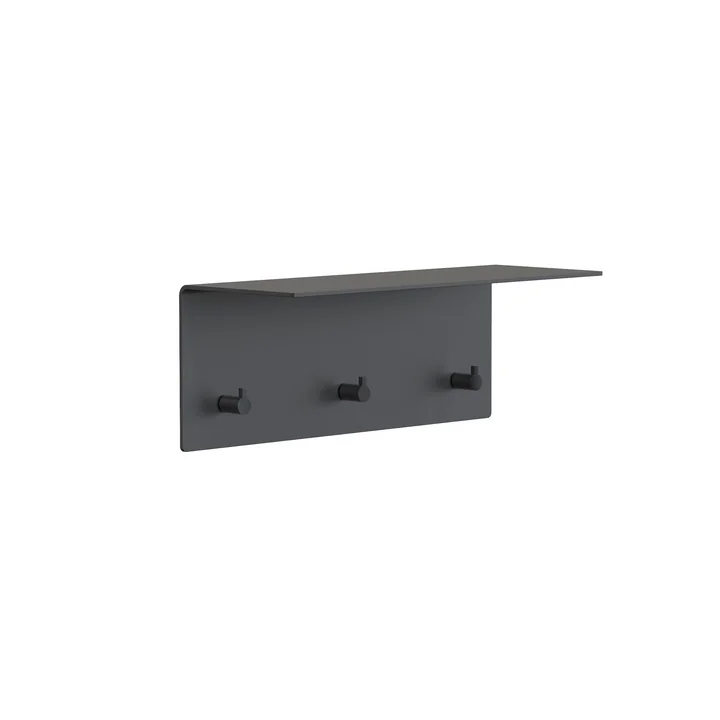 Unu Wandgarderobe, schwarz matt/schwarz poliert, BxHxT 40x15x15 cm von Frost