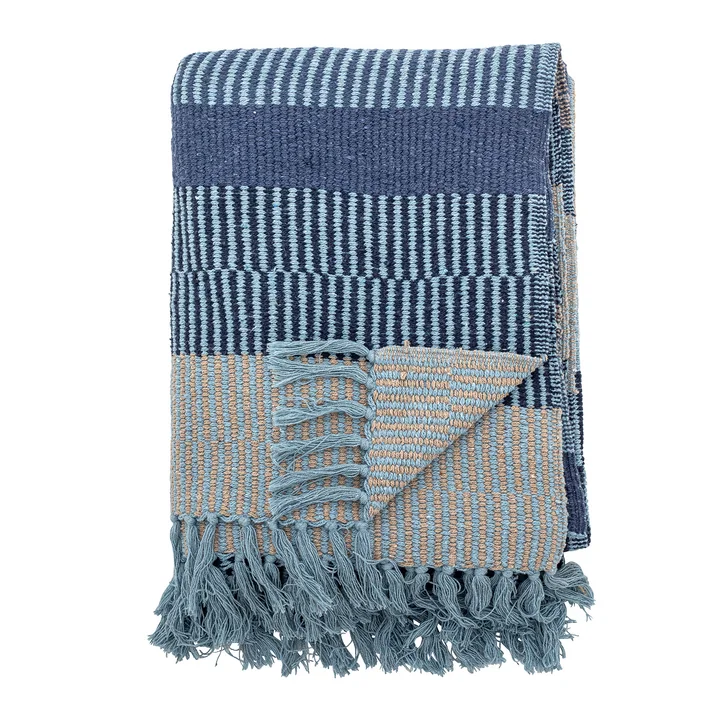 Bloomingville - Isnel Decke, 130 x 160 cm, blau (Exklusive Edition)