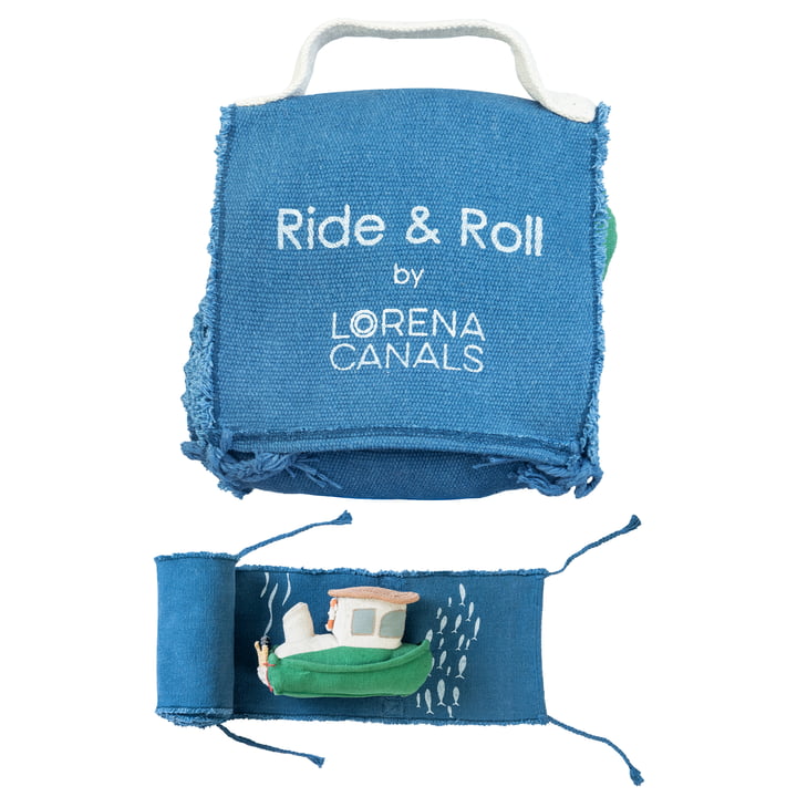 Lorena Canals - Ride & Roll Spielset, Boot, blau / grün (2er-Set)