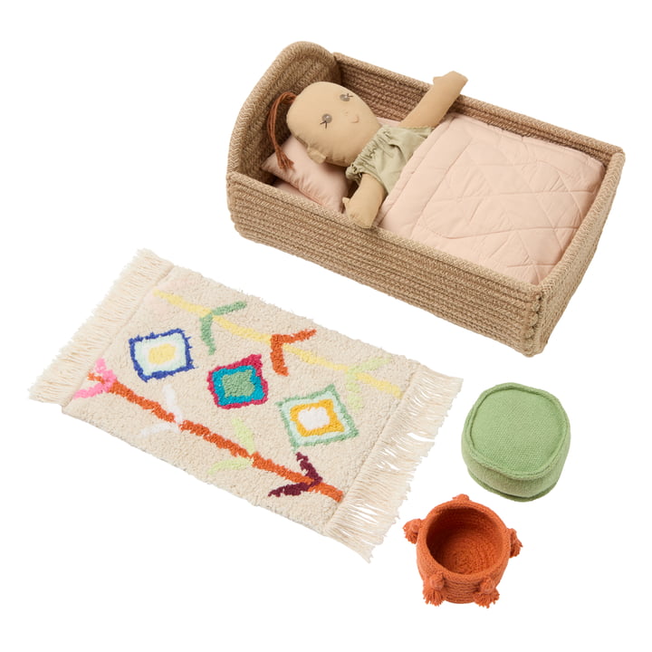 Lorena Canals - Puppenspielset mit Hausverpackung, Nari, olive / orange / honey (6er-Set)