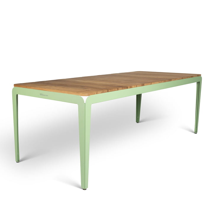 Bended Table Wood Outdoor, 220 cm, blassgrün von Weltevree