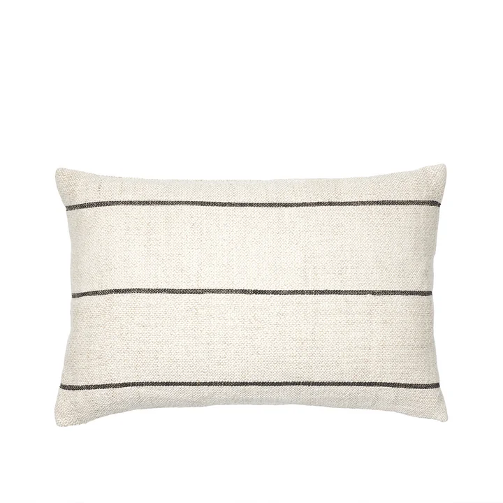 Sigrid Kissenbezug, 40 x 60 cm, Hellbeige / schwarz von Broste Copenhagen