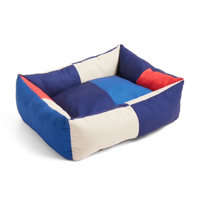 Hundebett, M, rot / blau von Hay