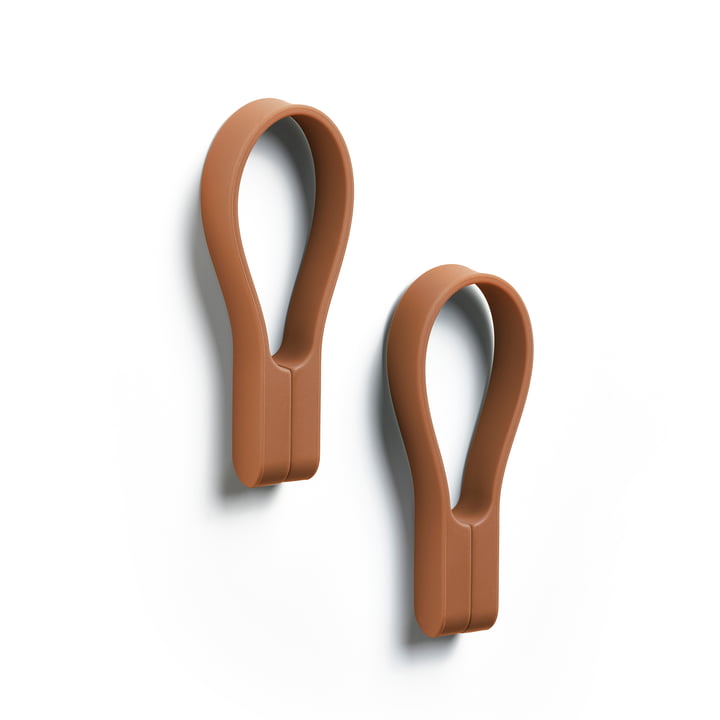 Loop Magnet Handtuchhalter, terracotta (2er-Set) von Zone Denmark