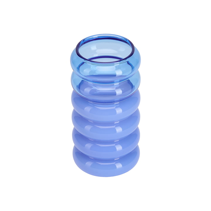 Bubble - 2 in 1 Vase & Kerzenhalter, H 13,5 cm, blue / milky blue von Design Letters